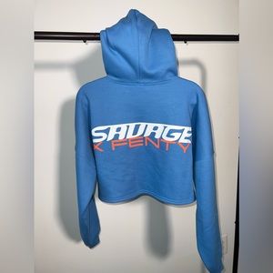 Blue crop top hoodie